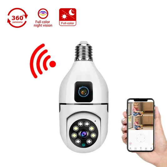 Caméra 📷 ampoule à double objectif Rotative 360°
