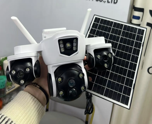 Caméra paneau solaire de 3 objectifs à 360°. ⭐⭐⭐⭐⭐ 4.9