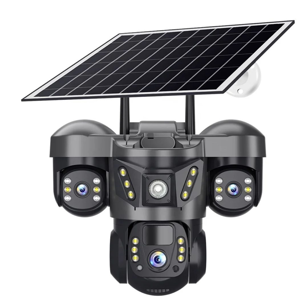 Caméra paneau solaire de 3 objectifs à 360°.                      ⭐⭐⭐⭐⭐ 4.9
