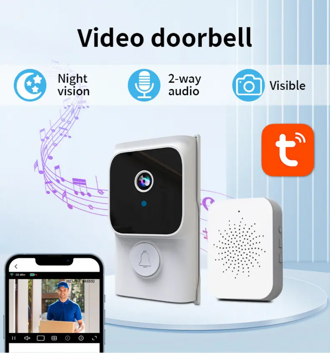 Sonnette à caméra intégrée de portail